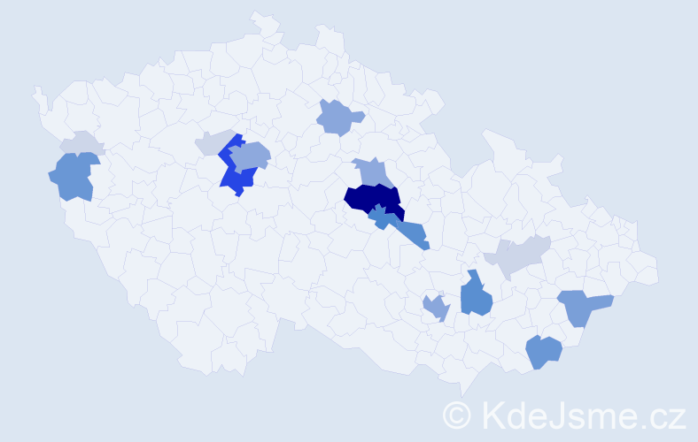 Příjmení: 'Kunhartová', počet výskytů 69 v celé ČR