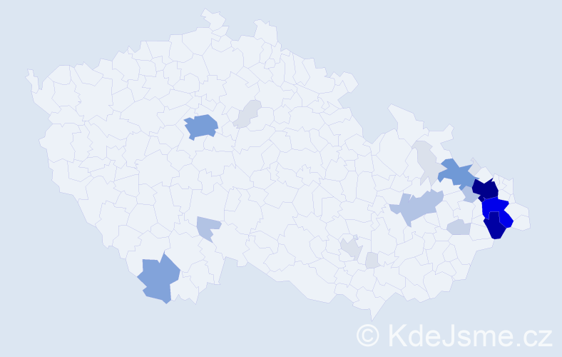 Příjmení: 'Fuciman', počet výskytů 104 v celé ČR