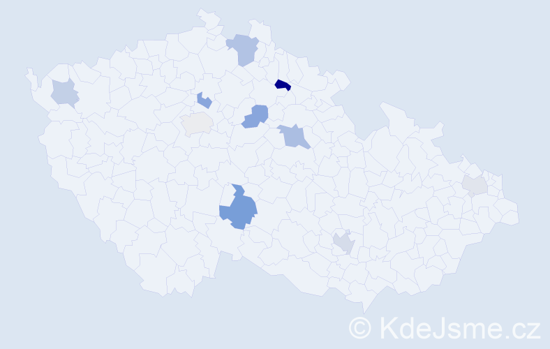Příjmení: 'Handlovič', počet výskytů 15 v celé ČR