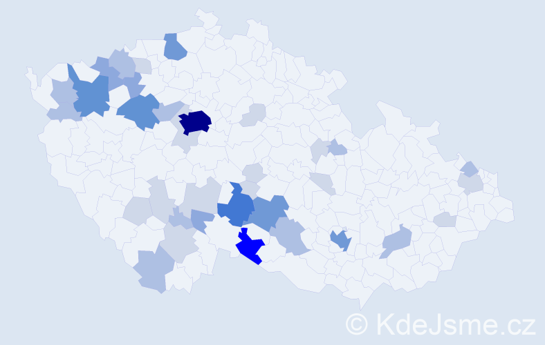 Příjmení: 'Muselová', počet výskytů 104 v celé ČR