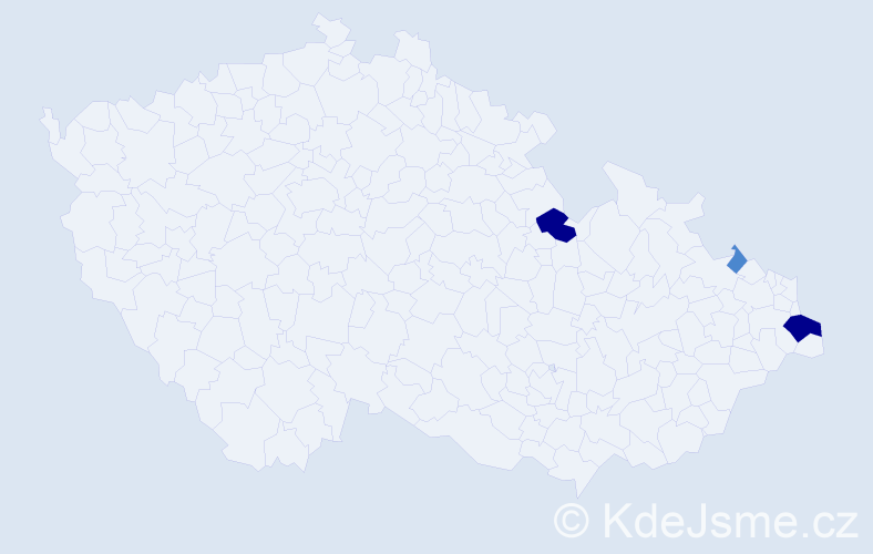 Příjmení: 'Ponek', počet výskytů 7 v celé ČR