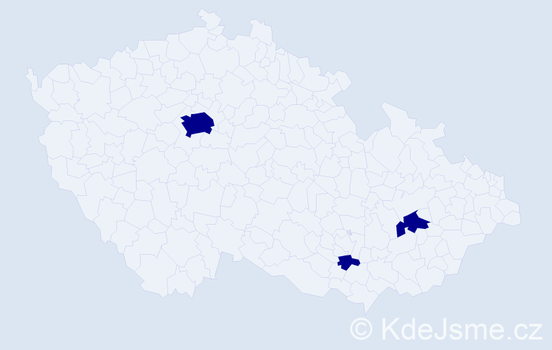 Příjmení: 'Izsová', počet výskytů 3 v celé ČR