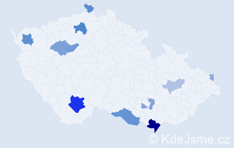 Příjmení: 'Žifčák', počet výskytů 22 v celé ČR