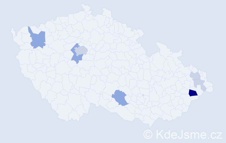 Příjmení: 'Mandulová', počet výskytů 22 v celé ČR