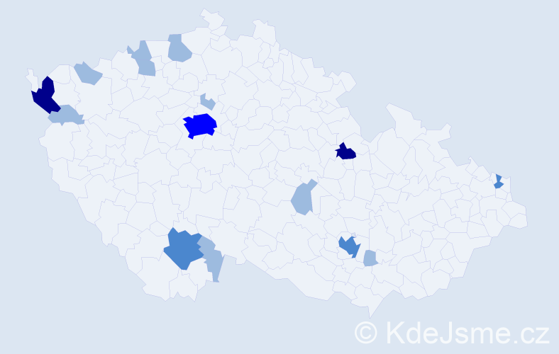 Příjmení: 'Ta', počet výskytů 26 v celé ČR