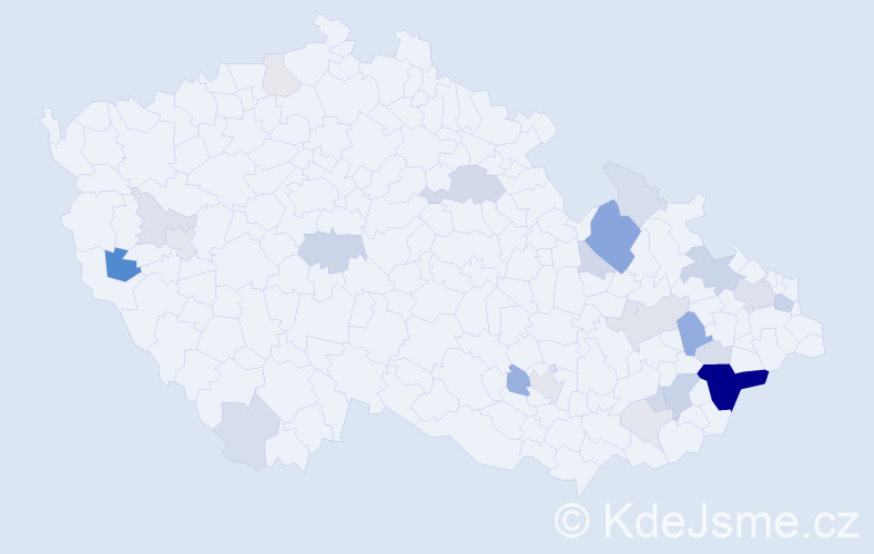 Příjmení: 'Vychopeň', počet výskytů 78 v celé ČR