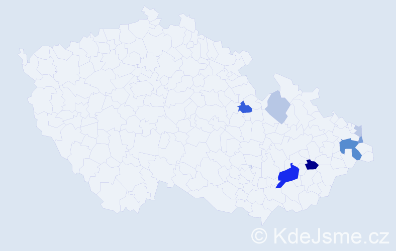 Příjmení: 'Terešková', počet výskytů 18 v celé ČR