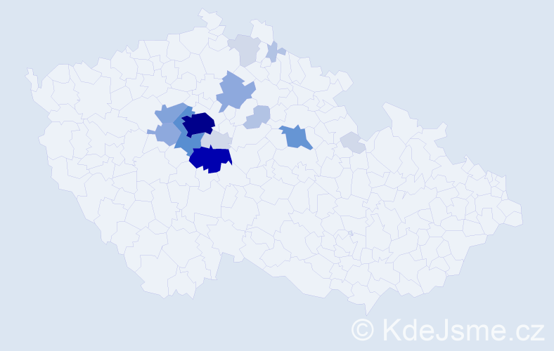 Příjmení: 'Zderadičková', počet výskytů 61 v celé ČR