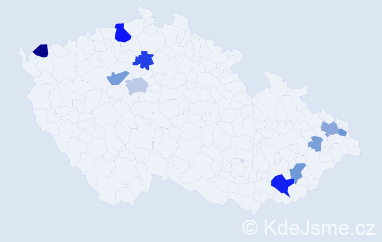 Příjmení: 'Paprčková', počet výskytů 27 v celé ČR