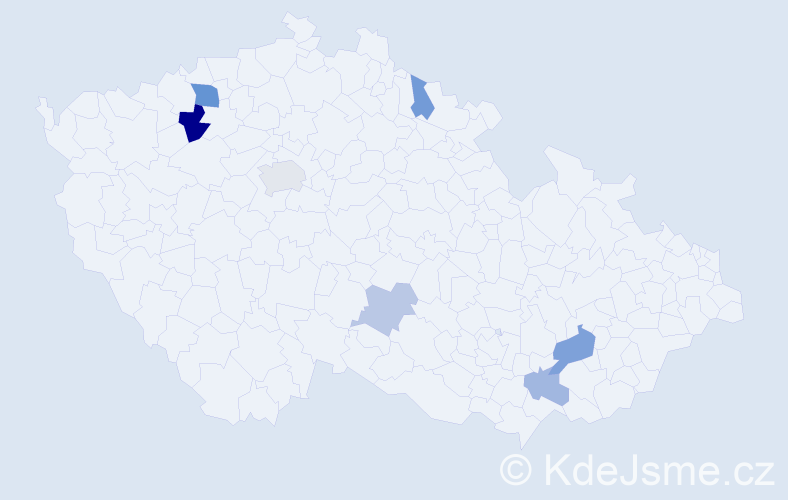 Příjmení: 'Kulcsár', počet výskytů 13 v celé ČR