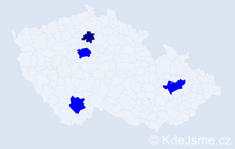 Příjmení: 'Zuntych', počet výskytů 5 v celé ČR