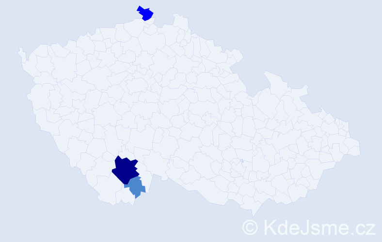 Příjmení: 'Pirglová', počet výskytů 6 v celé ČR
