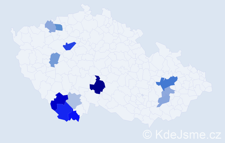Příjmení: 'Zborková', počet výskytů 23 v celé ČR