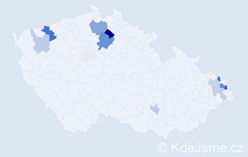 Příjmení: 'Dömény', počet výskytů 27 v celé ČR