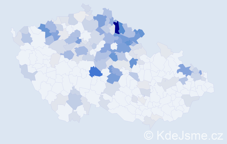 Příjmení: 'Exnerová', počet výskytů 573 v celé ČR