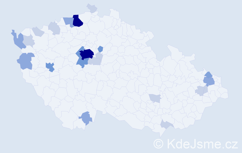 Příjmení: 'Bernhardt', počet výskytů 61 v celé ČR