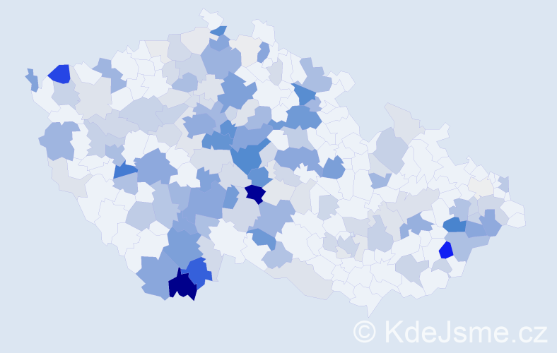 Příjmení: 'Pečenková', počet výskytů 544 v celé ČR