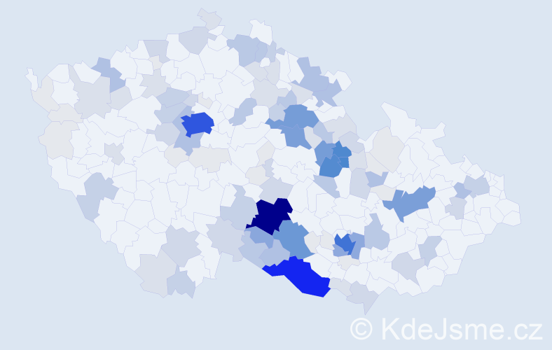 Příjmení: 'Štancl', počet výskytů 484 v celé ČR