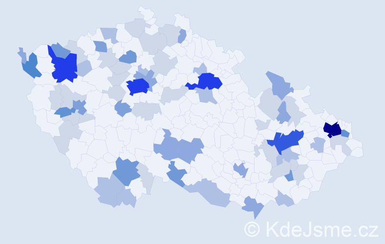 Příjmení: 'Hric', počet výskytů 184 v celé ČR