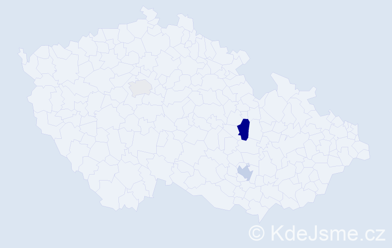 Příjmení: 'Tetek', počet výskytů 6 v celé ČR