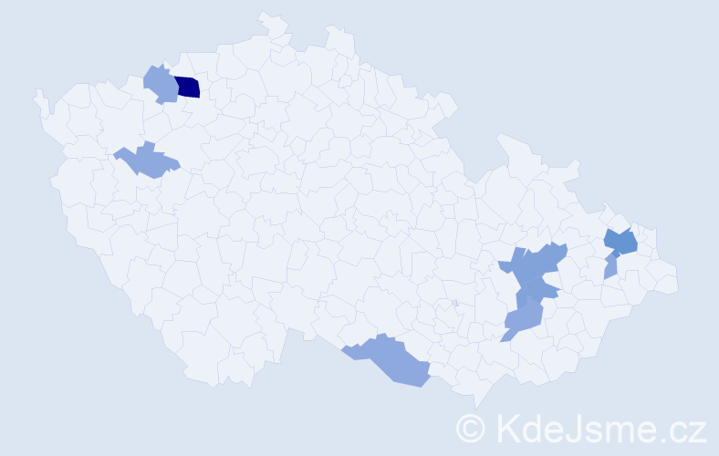 Příjmení: 'Jurincová', počet výskytů 20 v celé ČR