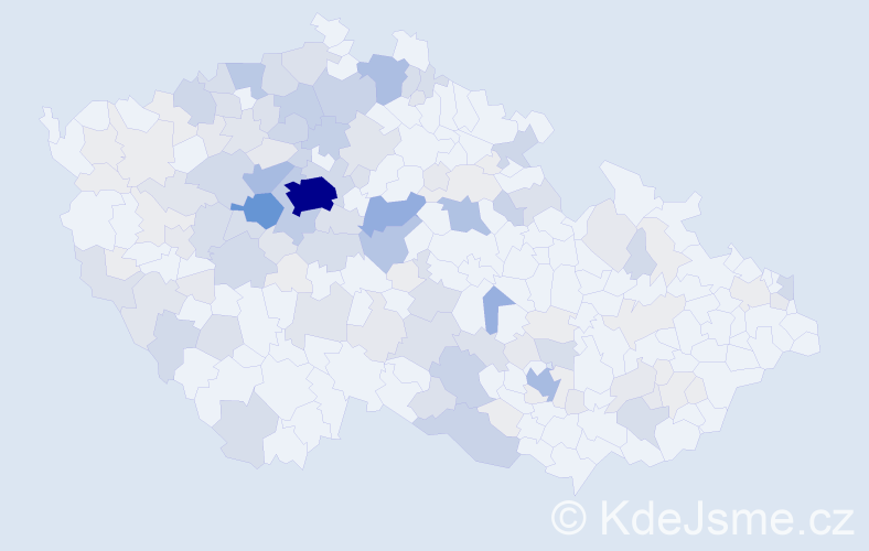 Příjmení: 'Konvalinková', počet výskytů 542 v celé ČR