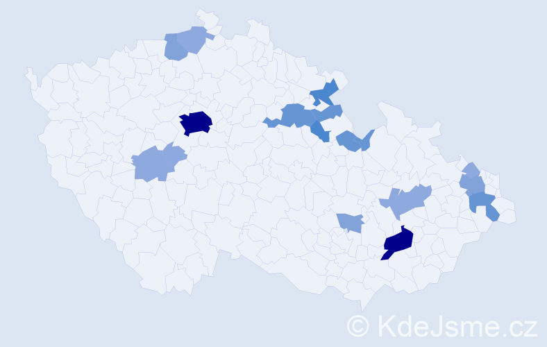 Příjmení: 'Prause', počet výskytů 50 v celé ČR