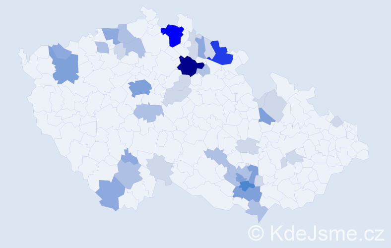 Příjmení: 'Valnoha', počet výskytů 118 v celé ČR
