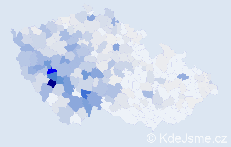 Příjmení: 'Průcha', počet výskytů 1328 v celé ČR