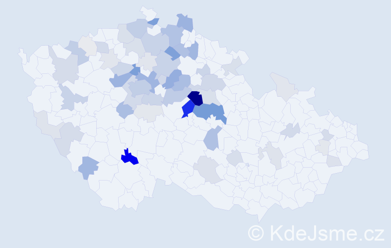 Příjmení: 'Kobera', počet výskytů 239 v celé ČR