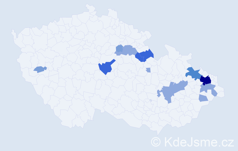 Příjmení: 'Prossová', počet výskytů 33 v celé ČR