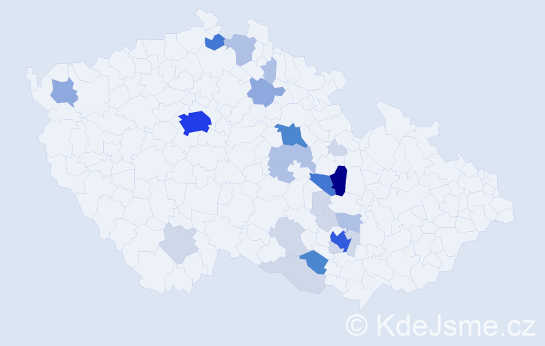 Příjmení: 'Klodnerová', počet výskytů 87 v celé ČR