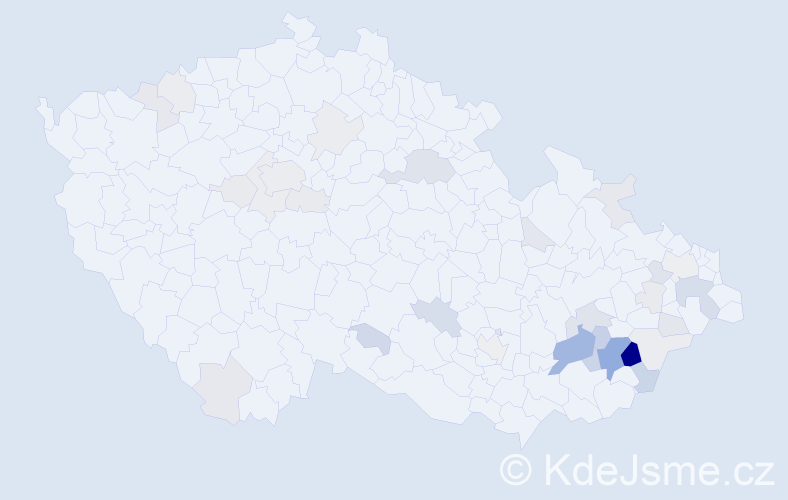 Příjmení: 'Manďáková', počet výskytů 94 v celé ČR