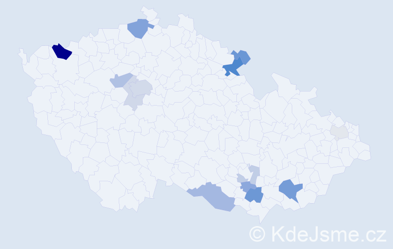 Příjmení: 'Hlušek', počet výskytů 35 v celé ČR