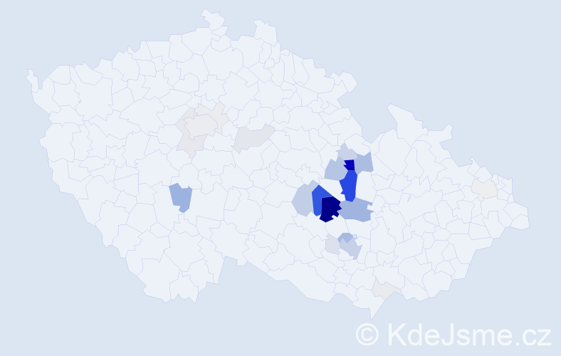 Příjmení: 'Čuhel', počet výskytů 127 v celé ČR