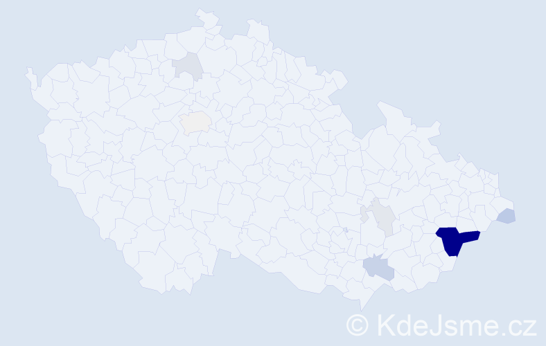 Příjmení: 'Tlašek', počet výskytů 34 v celé ČR