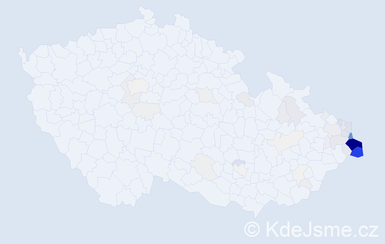 Příjmení: 'Ciencialová', počet výskytů 358 v celé ČR