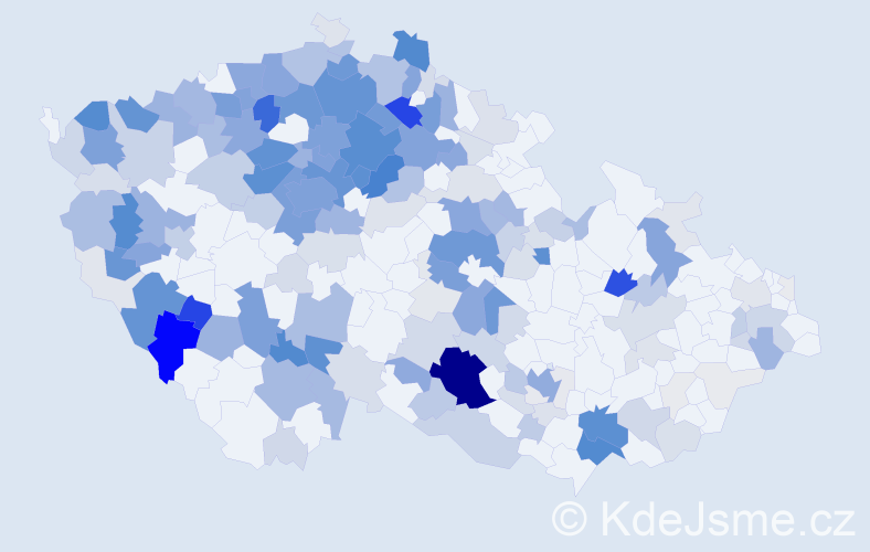 Příjmení: 'Zahrádková', počet výskytů 971 v celé ČR