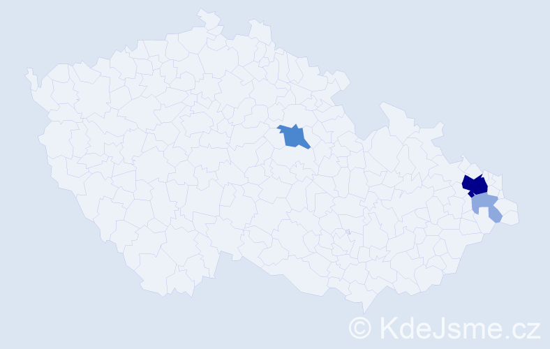 Příjmení: 'Nikšová', počet výskytů 8 v celé ČR