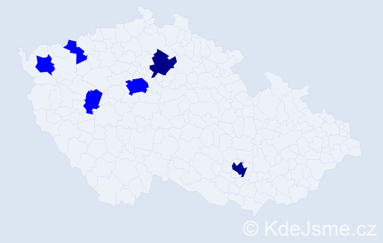Příjmení: 'Wengerová', počet výskytů 8 v celé ČR