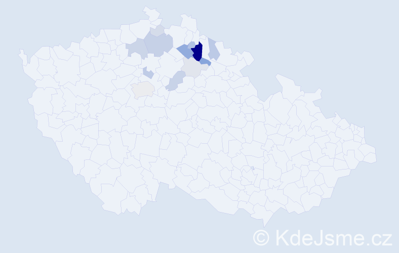 Příjmení: 'Máka', počet výskytů 45 v celé ČR