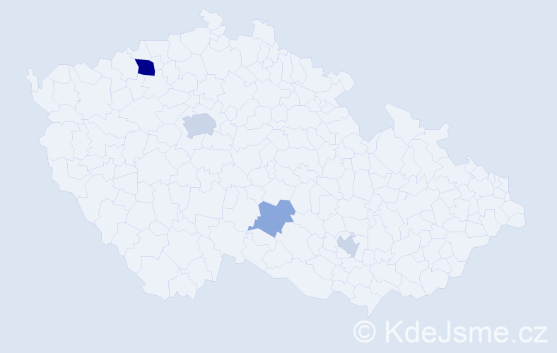 Příjmení: 'Nedev', počet výskytů 9 v celé ČR