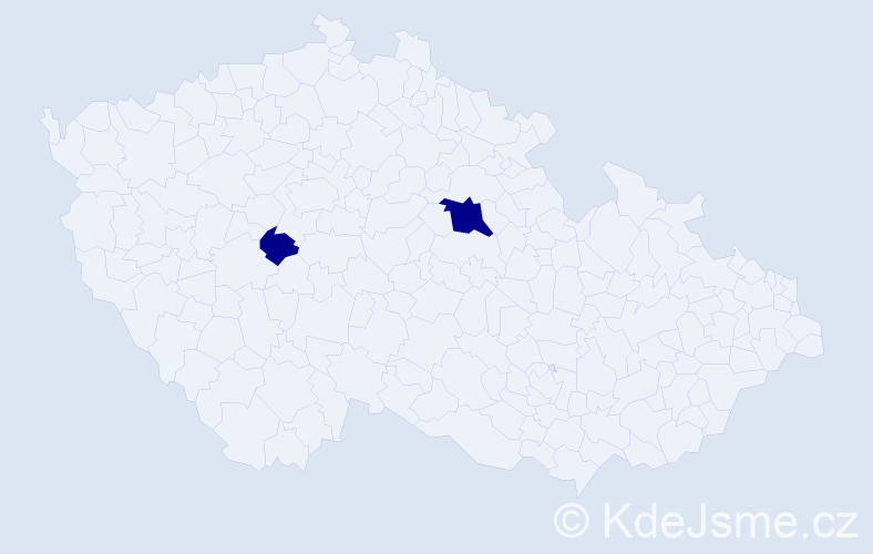 Příjmení: 'Hodges', počet výskytů 2 v celé ČR