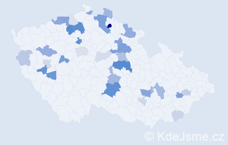 Příjmení: 'Radouš', počet výskytů 97 v celé ČR