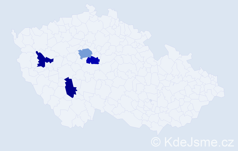 Příjmení: 'Pončák', počet výskytů 7 v celé ČR