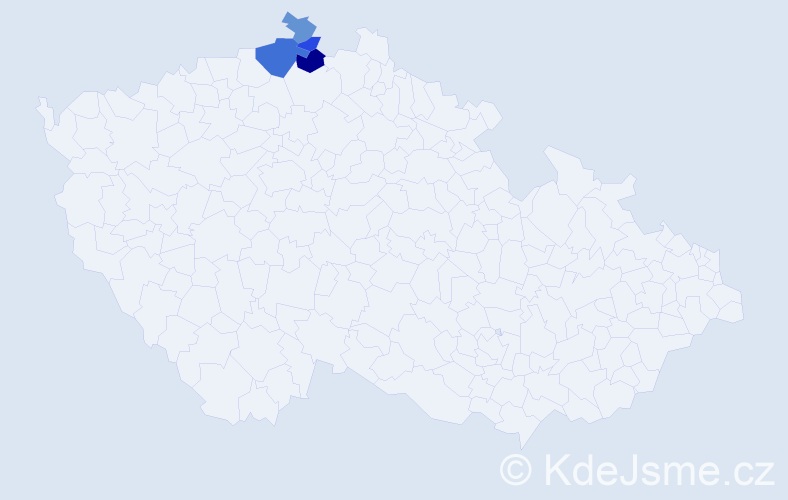 Příjmení: 'Gebyová', počet výskytů 7 v celé ČR