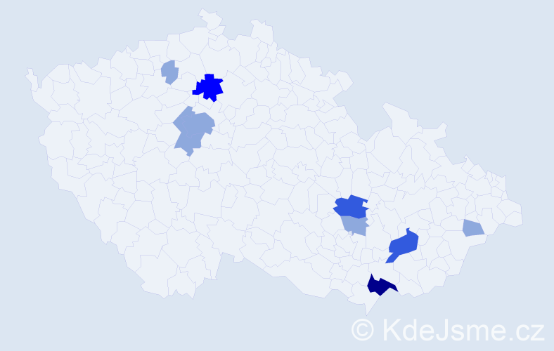 Příjmení: 'Hunča', počet výskytů 20 v celé ČR