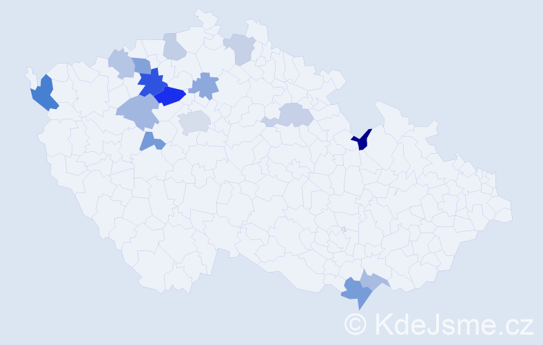 Příjmení: 'Laxa', počet výskytů 26 v celé ČR