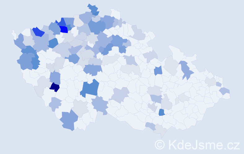 Příjmení: 'Kovačová', počet výskytů 284 v celé ČR