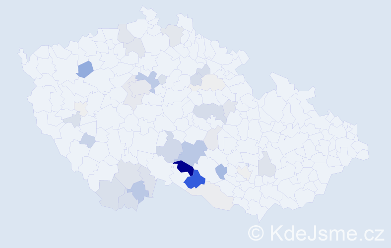 Příjmení: 'Busta', počet výskytů 105 v celé ČR